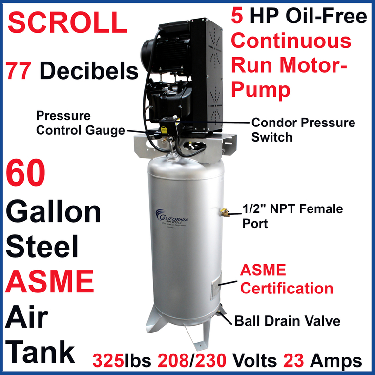 California Air Tools - The Largest Manufacture of Ultra Quiet, Oil-Free &  Lightweight Air Compressors - 365VK 5-Gallon Pressure Pot Vacuum Kit