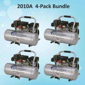 CALIFORNIA AIR TOOLS 2010A Ultra Quiet, Oil-Free, 1.0 Hp 2 Gallon Air Compressor (4-Pack Bundle)