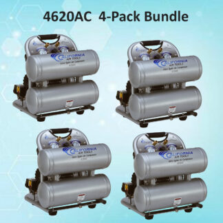 CALIFORNIA AIR TOOLS 4620AC Powerful 2.0 Hp Ultra Quiet & Oil-Free Air Compressor (4-Pack Bundle)